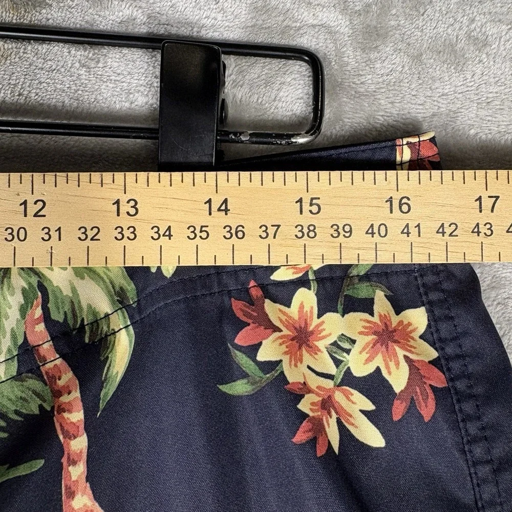 Abercrombie & Fitch Board Shorts Mens 33 Blue Hawaiian Print‎ Surfer Trunks